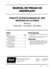 Bard MULTI-TEC W36AAMC Manual De Piezas