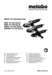 Metabo WEPBF 15-150 Quick Manual De Instrucciones