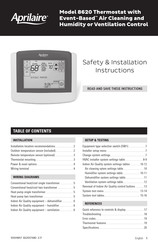 Aprilaire 8620 Instrucciones De Instalación Y Seguridad