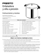 Presto 01782 Instrucciones Y Recetas