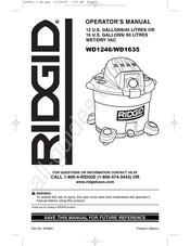 Emerson RIDGID WD1635 Manual Del Operador