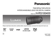 Panasonic Lumix H-RS100400 Instrucciones De Operación