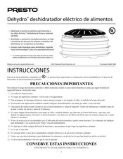 Presto Dehydro Manual De Instrucciones