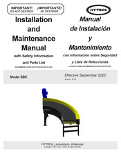 HYTROL SBC 60 Manual De Instalación Y Mantenimiento