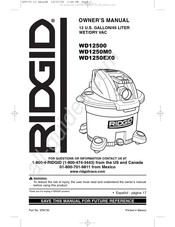 RIDGID WD1250M0 Manual Del Usuario