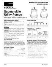 STA-RITE US317125M-01 Manual De Instalación, Operación Y Repuestos