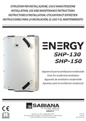 Energy SHP-150 Instrucciones Para La Instalación, El Uso Y El Mantenimiento