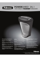 Fellowes POWERSHRED DS-1 Manual Del Usuario