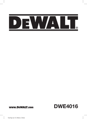 DeWalt DWE4016 Manual Del Usuario