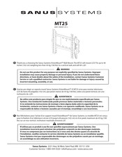 Sanus Systems VisionMount MT25 Manual Del Usuario