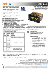 Ditel MICRA-NE Guía Rápida De Instalación